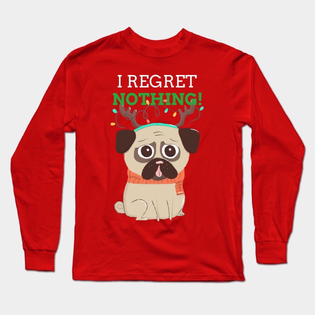 Christmas pug Long Sleeve T-Shirt by Carlosj1313